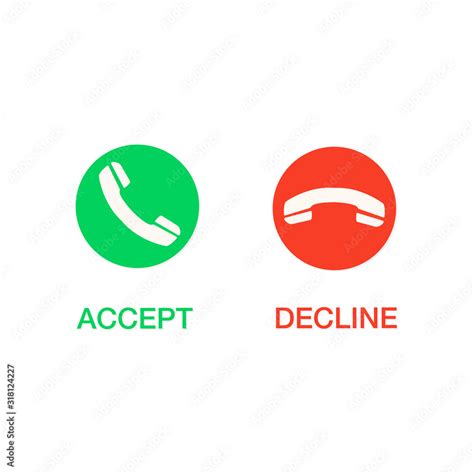 phone call vector flat icon set  green accept  answer button