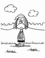 Peppermint Patty Coloring Pages Peanuts Marcie Patties Snoopy Characters Charlie Brown Template sketch template