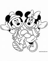 Mickey Pages Mouse Minnie Coloring Friends Disney Winter Color Printable Kids Print Daisy Duck Walk Goofy Pluto Drawings Online Funstuff sketch template