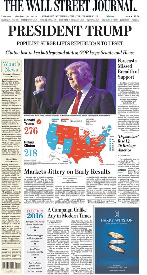 newspaper covers show shock of trump s upset victory newstimes