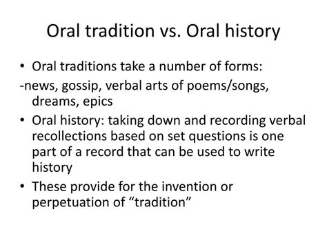 difference  oral history  oral tradition   picture