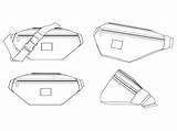 Bag Waist Drawing Flat Template Technical Vector Premium Fashion sketch template
