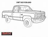 Coloring Pages Chevy Chevrolet Car Truck Cars Trucks Pickup Corvette Printable Color Old Sheets Adult Drawings Print Silverado 1987 C10 sketch template