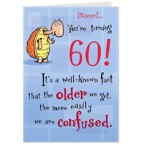 Funny 60th Birthday Card Drawing Free Image