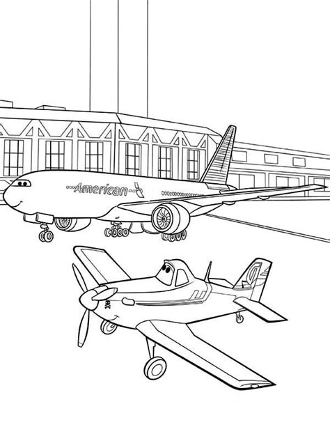 plane meet big plane   airport coloring page coloring