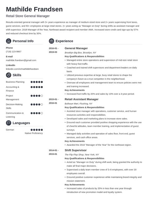 General Manager Resume Template Guide And 20 Examples