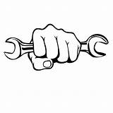 Wrench Drawing Fist Work Hard Relating Power Car Motorhome Clipart Window Decal Stickers Clenched Truck Getdrawings Vinyl Cover Color Alibaba sketch template