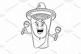 Burritos Burrito Maraca sketch template