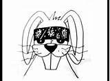Bunny Draw Gangsta Rabbit Cholo Stickers sketch template