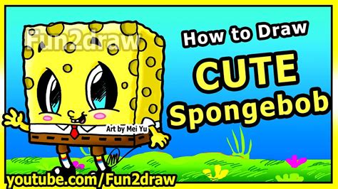 learn to draw spongebob step by step easy cute cartoons fun2draw