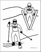 Coloring Olympics Winter Nordic Combined Choose Board sketch template