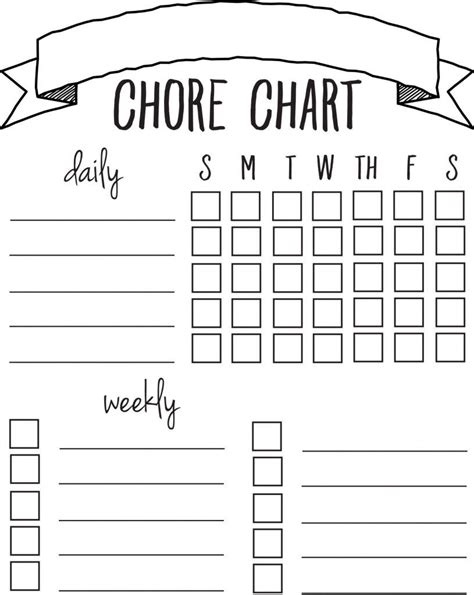 printable chore lists chore chart template family chore charts