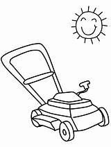 Lawn Mower Coloring Pages Lawnmower Clip Clipart Summer Drawing Easy Cliparts Printable Library Popular sketch template