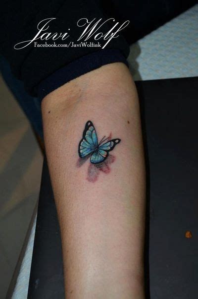 Javi Wolf Tattoo 3d Butterfly On Arm Blue Simple