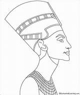 Nefertiti Queen Coloring sketch template