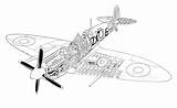 Spitfire Supermarine Technical sketch template