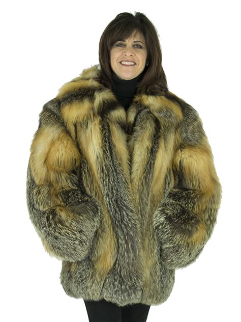 Natural Cross Fox Fur Jacket Women S Fur Jacket Medium Estate Furs