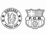 Barcelona Chelsea Fc Uefa Champions League Coloring Logo Pages Coloriage Template sketch template