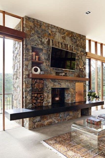 stylish ways  clad  cover  fireplace digsdigs