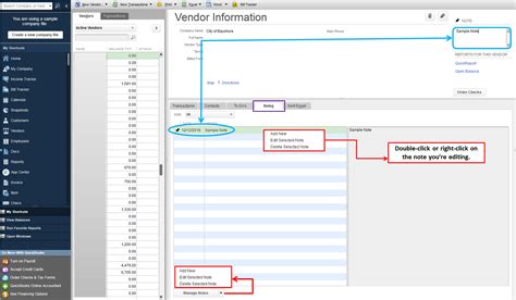 quickbooks learn support  qbosupport qb pro  vendor information edit existing note
