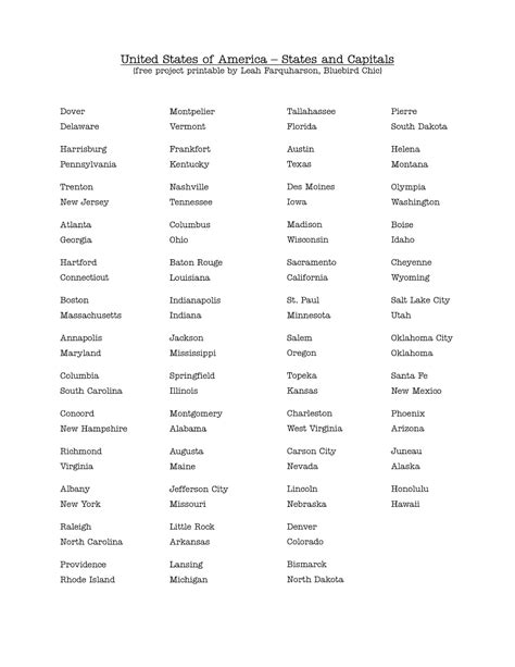printable list   states  capitals printable word searches