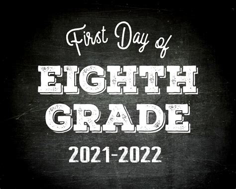 printable  day  eighth grade sign etsy