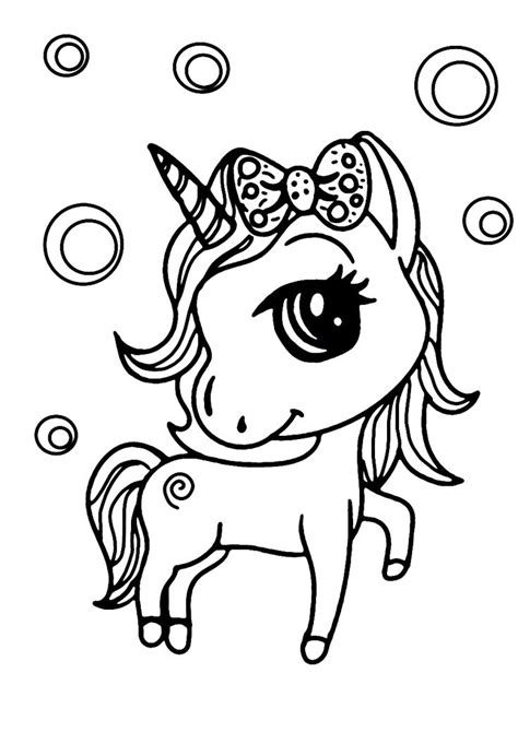 cute baby unicorn coloring pages draw  color   unicorn