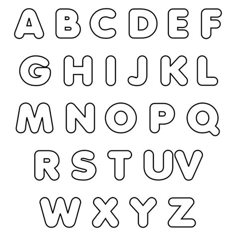 alphabet  outlined  black  white