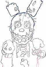 Springtrap Five Nights Step Trap Spring Pages Freddys Freddy Draw Drawing Coloring Template Tutorial sketch template