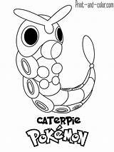 Pokemon Coloring Pages Color Print Caterpie Gen sketch template