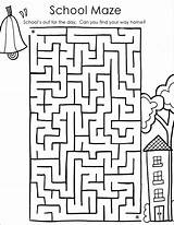 Coloring School Maze Back Pages Printable Mazes Kids Printables Classroom Sheets Activity First Color September Print Classroomdoodles Middle Worksheets Kindergarten sketch template