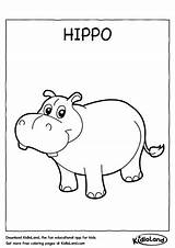 Hippo Coloring Worksheets Kids Printable Worksheet Kidloland Printables Activity Learn Educational sketch template