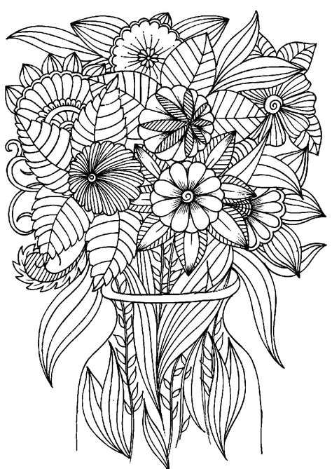 flower bouquet coloring pages printable coloring pages