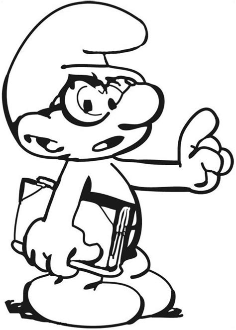 brainy smurf   study   smurf coloring page kids play color