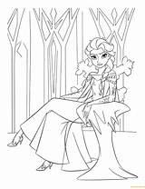 Elsa Queen Pages Arendelle Coloring Color Print sketch template