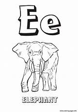 Coloring Alphabet Elephant Pages Printable sketch template