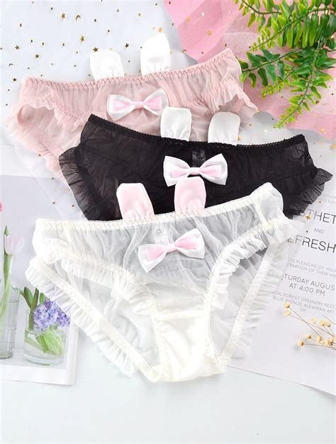 Cute Soft Breathable Tulle Bow Panties Plus Size Underwear – Florashe