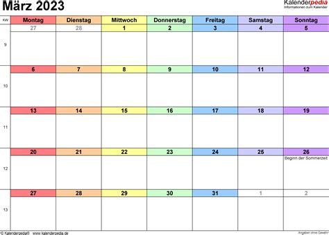 kalender maerz  als  vorlagen