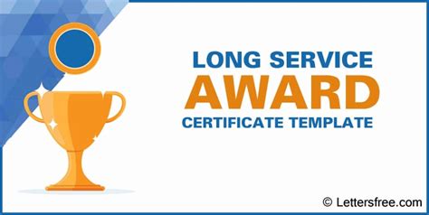 long service award certificate template sample format