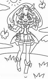 Coloring Glitter Force Pages Cure Peace Pretty Anime Girl Doki Template Magical Sketch sketch template