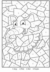 Kids Printable Coloring Numbers Colour Elephant Pages Math Worksheets Worksheet Colouring Game Books sketch template