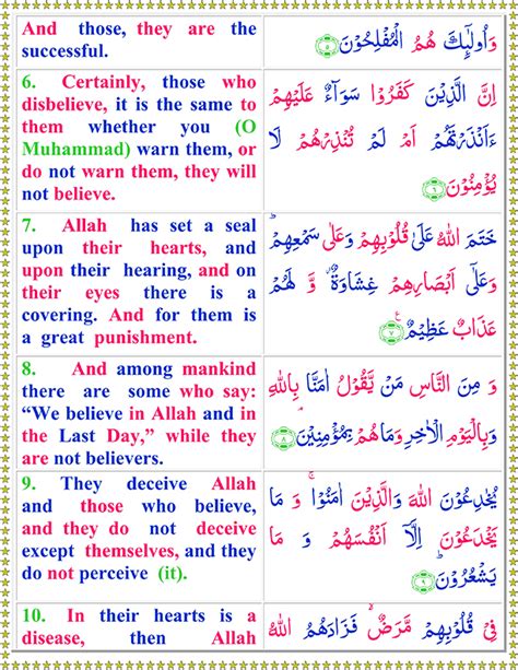 read surah al baqarah  english translation quran  sunnat