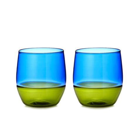 two toned upcycled stemless wine glass set unique wine glasses