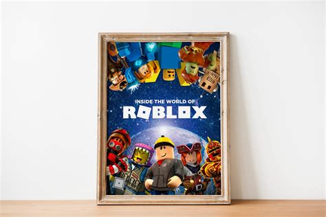 roblox poster gaming printable banner  print digital  wall decor   child