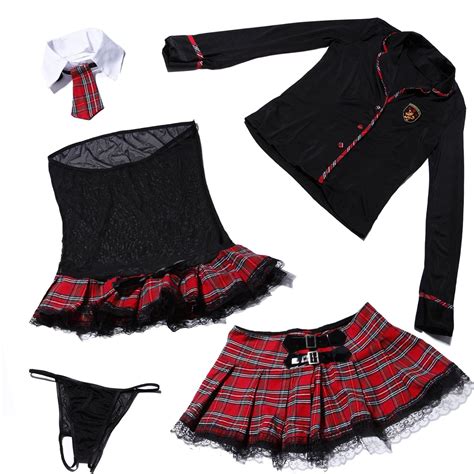 sexy women st trinians school girl outfit tartan skirt uniform hen