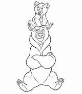 Colorear Oso Hermano Osos Urso Irmao Desenho Colorearrr Encima Láminas Pegar Princesas sketch template