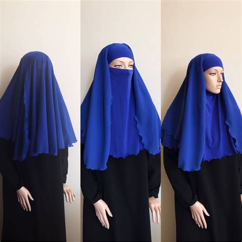 Niqab Blue Veil Niqab Transformer Navy Niqab Closed Face Etsy