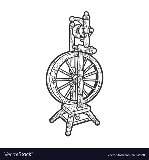 spinning wheel sketch royalty  vector image