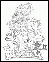 Smash Bros Coloring Super Pages Colouring Brothers Printable Drawing Drawings Ultimate Kirby Print Para Mario Sheets Characters Ausmalbilder Deviantart Samus sketch template