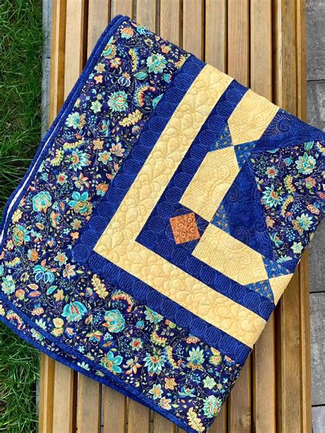 blue original quilt  sale sweet patchwork king size etsy